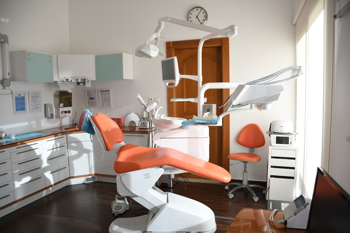 Dental operatory with chair and equipment at Orchid Dental Wellness, Bhopal, ready to treat a dental abscess